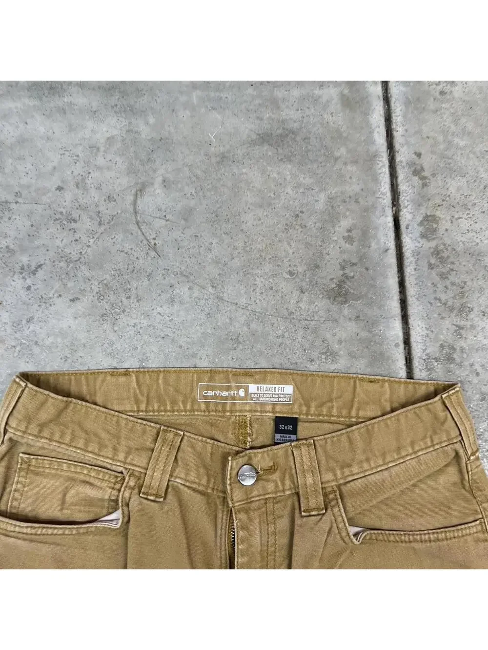 vintage carhartt faded tan relaxed fit cargo pants size 32 x 32